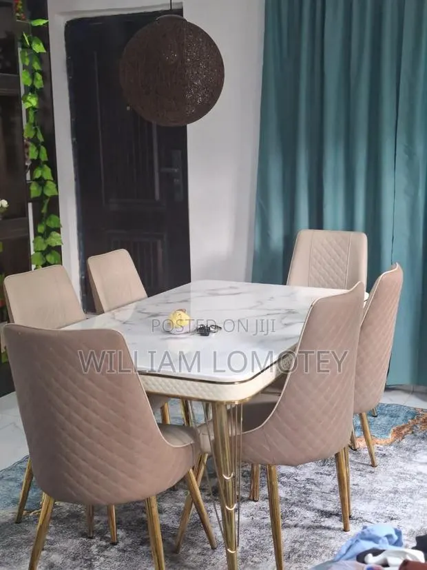 Affordable 6 Dining Set With Mable Top · Photo 1