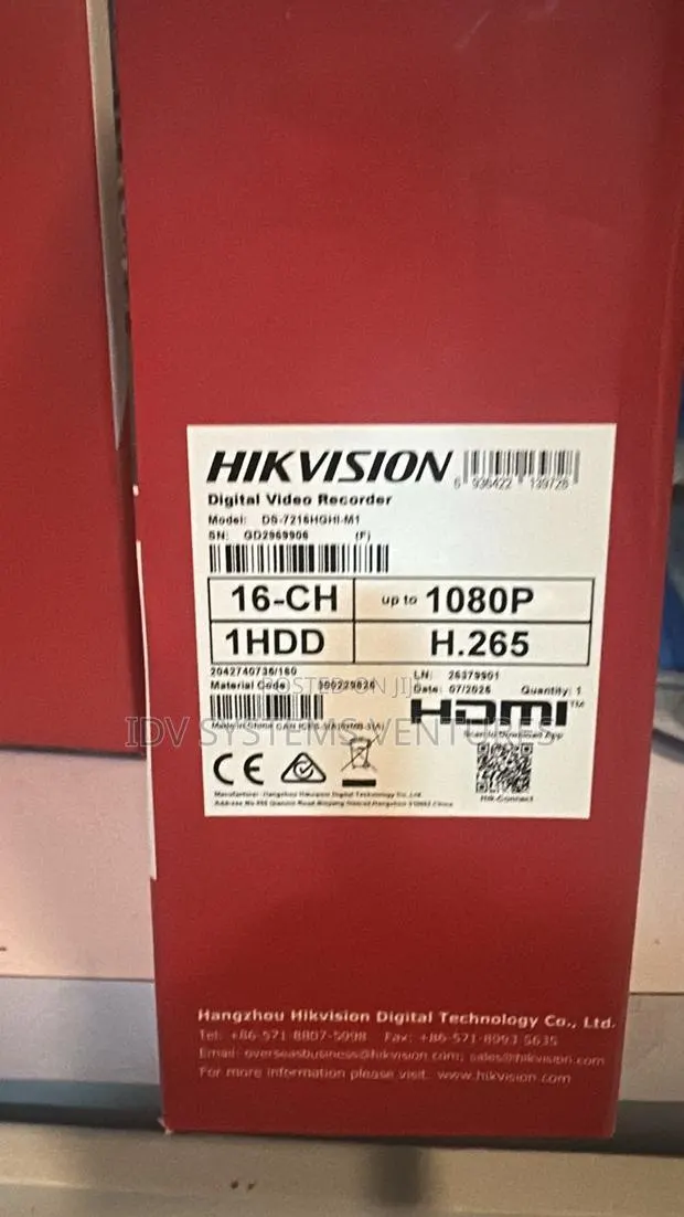 CCTV DVR Ds-7216hghi-M1 16-Ch 720p 1u H.265 DVR · Photo 1