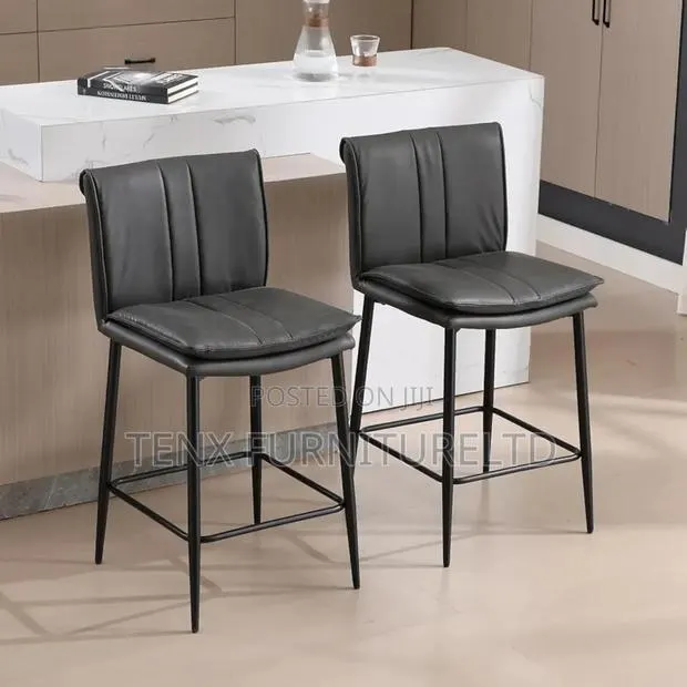 Bar Stool(Pair) Double Layer Leather · Photo 1