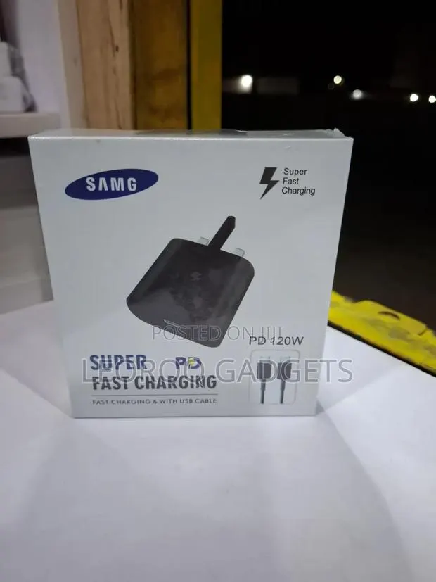 SAMG 120W Super Fast Charger Set (PD Type-C Adapter + Type-C Cable) · Photo 1