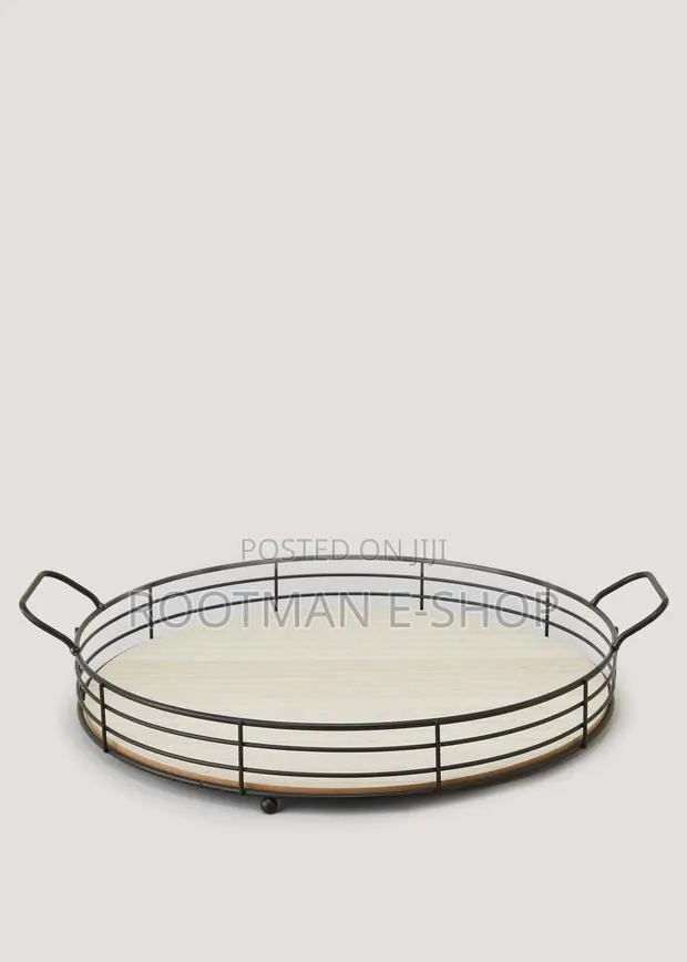 Metal Wood Handle Tray (34.5cm X 4.5cm) · Photo 1