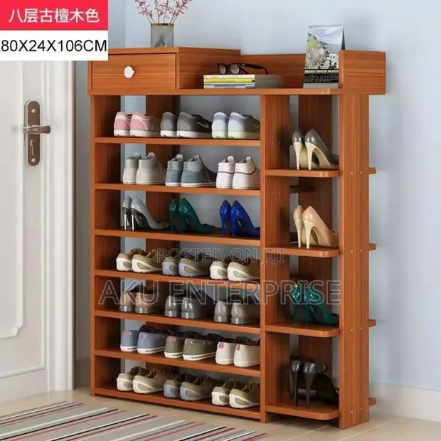 7 Layer Wardrobe Shoe Rack Wooden · Photo 1