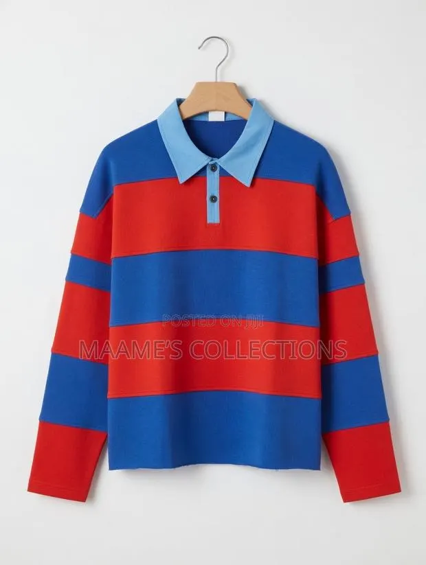 Men’s -Striped Long-Sleeve Polo Shirt · Photo 1