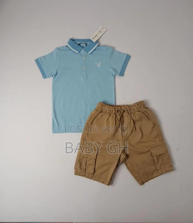 George Blue Polo Top and a Brown Cargo Short for 4-5 Yrs Boy · Photo 1