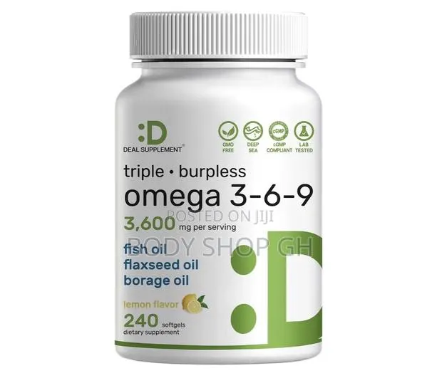 Triple Omega 3-6-9 Fish Oil 3,600mg – 240 Softgels With Flaxseed Oil · Photo 1