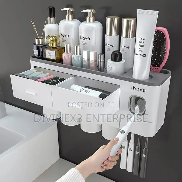 Toothbrush Holder With 4 Cups Wall Mounted, · Photo 1