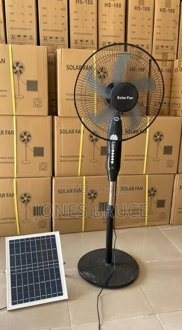 Solar Standing Fan - 16 Inch Rechargeable · Photo 1