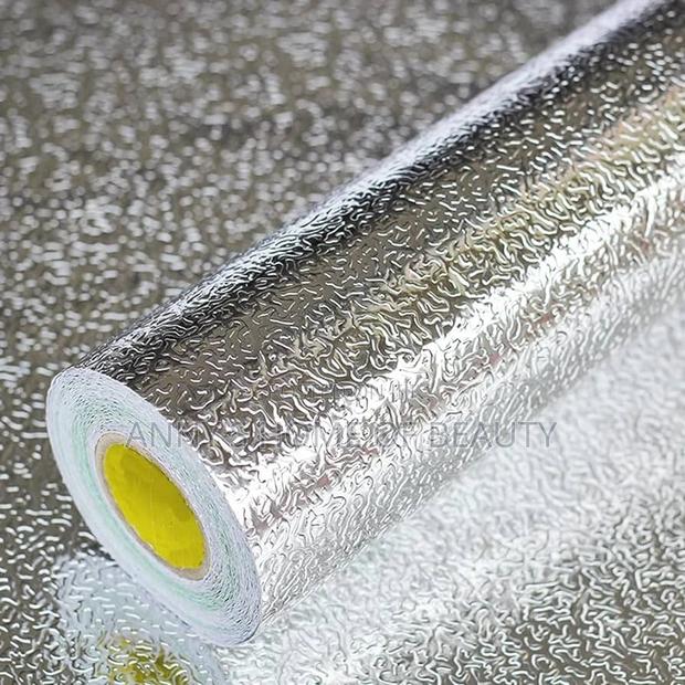 Kitchen Waterproof Fireproof Aluminum Foil Wallpaper Sticker 16.4 Feet · Photo 1