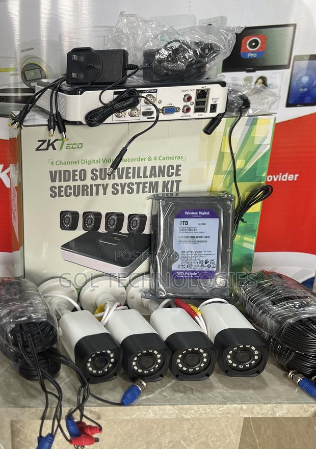 4ch Complete Kit or Set With 1tb Surveillance HDD Zkteco · Photo 1