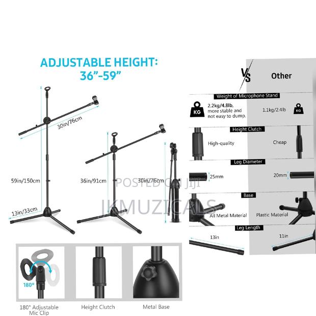 Microphone Stand _ Tripod Mic Stand _ Boom Mic Holder · Photo 4
