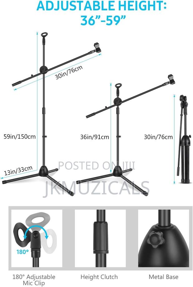 Microphone Stand _ Tripod Mic Stand _ Boom Mic Holder · Photo 6
