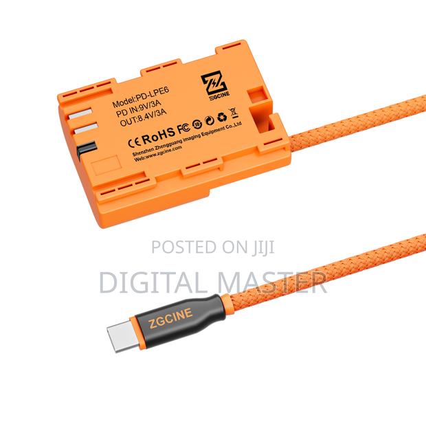 USB-C to LPE6 Dummy Battery Cable (Braided Wire) · Photo 2