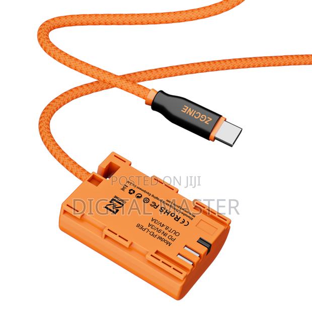 USB-C to LPE6 Dummy Battery Cable (Braided Wire) · Photo 3