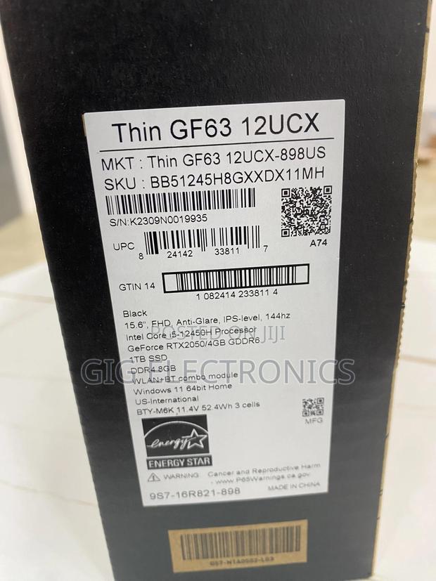 New Laptop MSI GF63 8GB Intel Core I5 SSD 1T · Photo 3