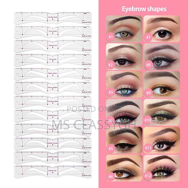 12styles/Set Eyebrow Stencil Set Reusable Brow Drawing Guide · Photo 1