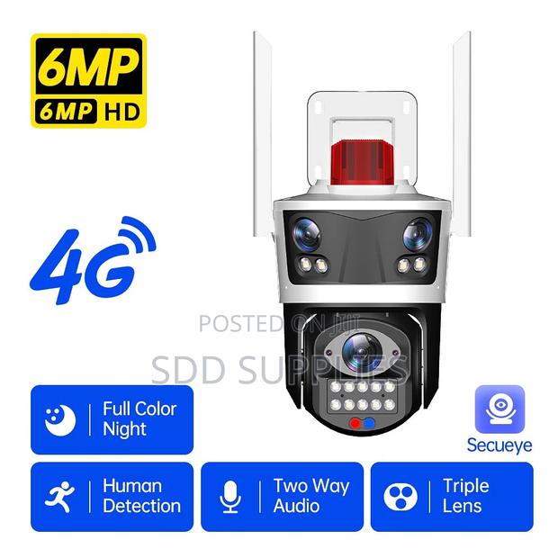 4g Sim Card 6mp Triple 3 Lenses Security Camera Available · Photo 1