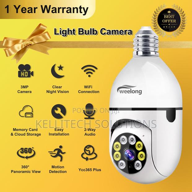 360 Degrees Wifi Smart CCTV Bulb Camera, IOS, Android App · Photo 2