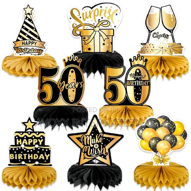 Qpout 8pcs 50th Birthday Decorations Honeycomb Centerpieces · Photo 1
