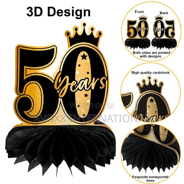 Qpout 8pcs 50th Birthday Decorations Honeycomb Centerpieces · Photo 5