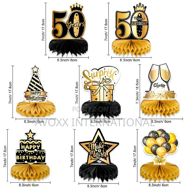 Qpout 8pcs 50th Birthday Decorations Honeycomb Centerpieces · Photo 6