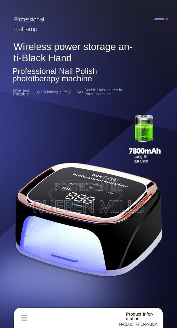 Black Rechargeable Wireless Sun S10 Gel Machine Nail Dryer · Photo 2
