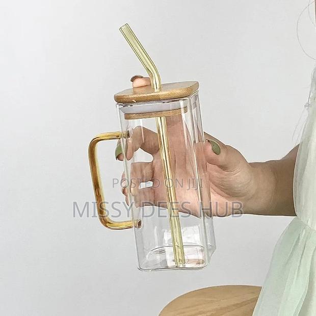 400ml Square Glass Cup With Bamboo Cover · Photo 2