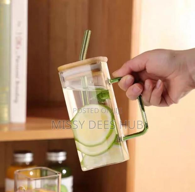 400ml Square Glass Cup With Bamboo Cover · Photo 8