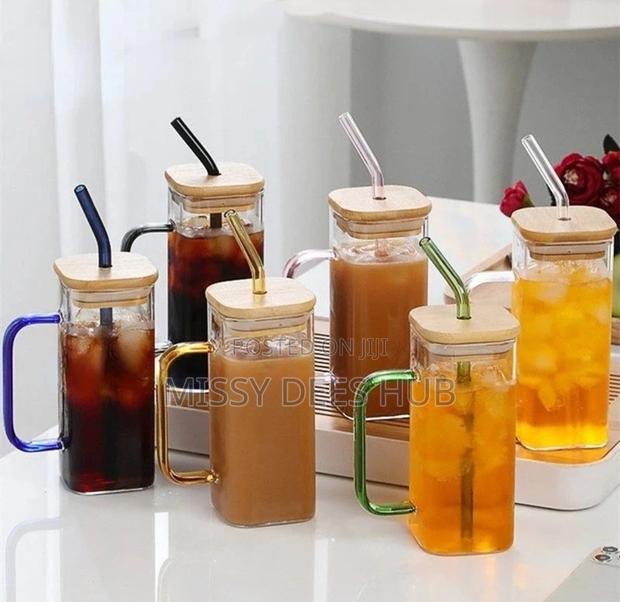 400ml Square Glass Cup With Bamboo Cover · Photo 3