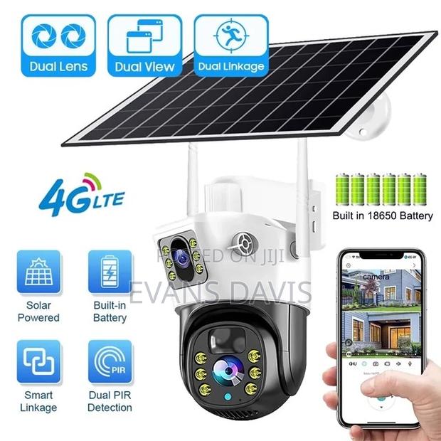 Outdoor Sim Card Bulb Camera (Dual Lens) With Solar Panel · Photo 1