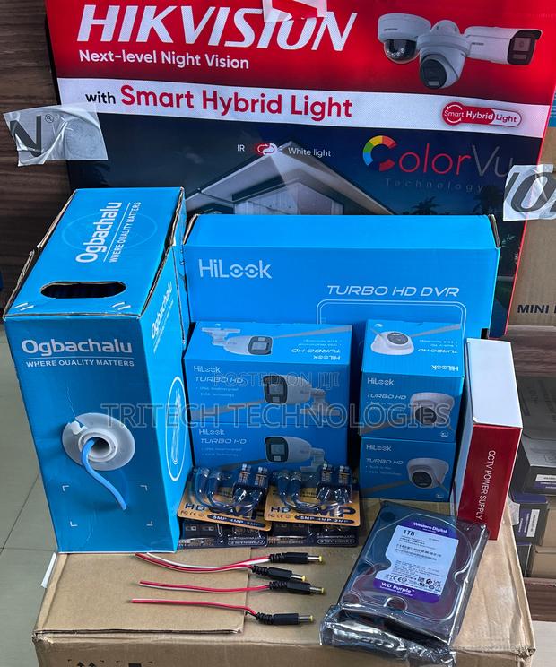 Hilook DVR 4ch 2mp (Full Color) With Sound Complete Kit+ 1tb · Photo 1