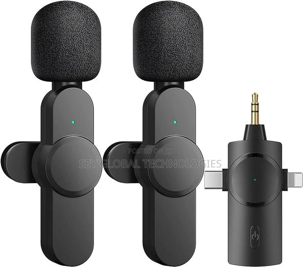 3-in-1 Wireless Lavalier Microphone Dual Mics · Photo 1