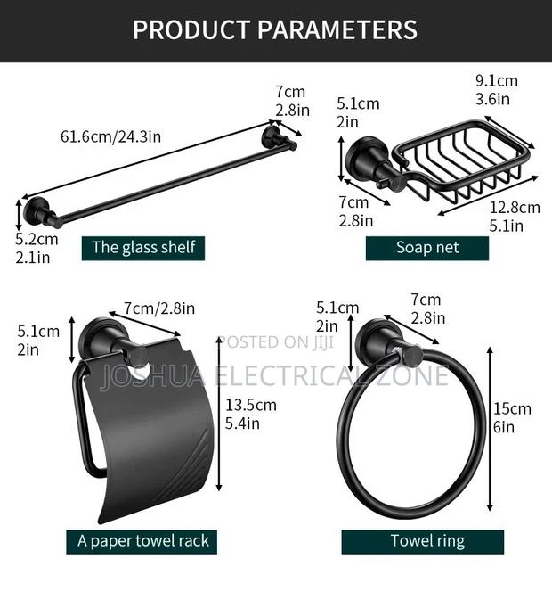 Bathroom Accessories 7 Set In Box Colour: Silver And Black · Photo 5