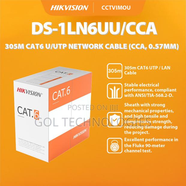 Hikvision Cat6 Cable Cca (Orange) Ds-1ln6uu/Cca · Photo 3