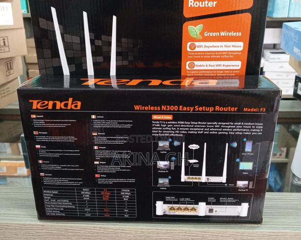 Tenda F3 Wireless Router 300mbps 2.4g Wi-Fi 3*5dbi Antennas · Photo 2