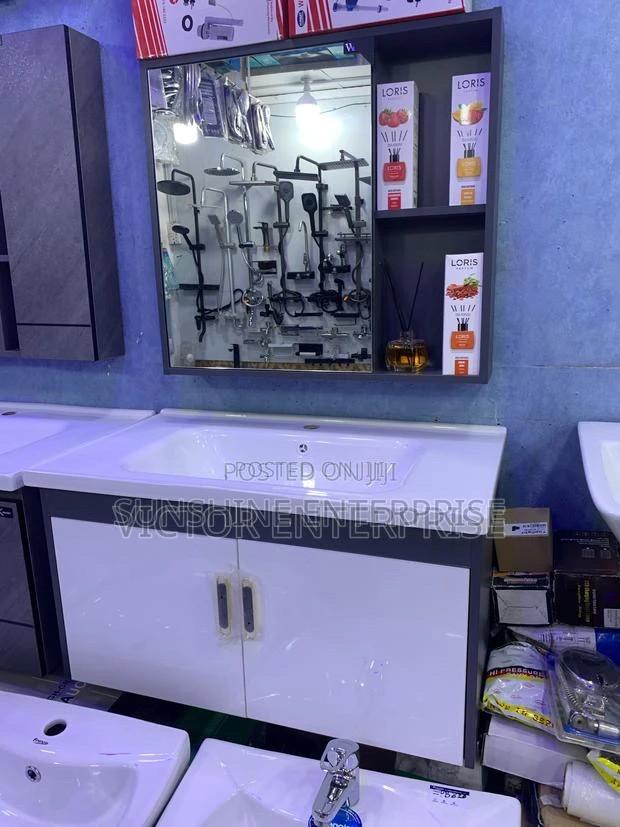 Solid Wash Hand Cabinet Basin With Cabinet Mirror · Photo 3