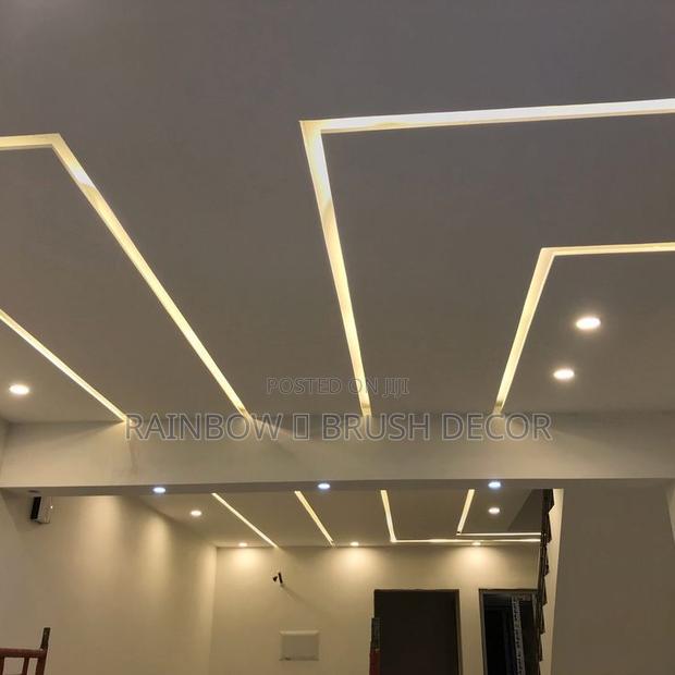 Plasterboard With Aluminum Profile Led Lights Design · Photo 2