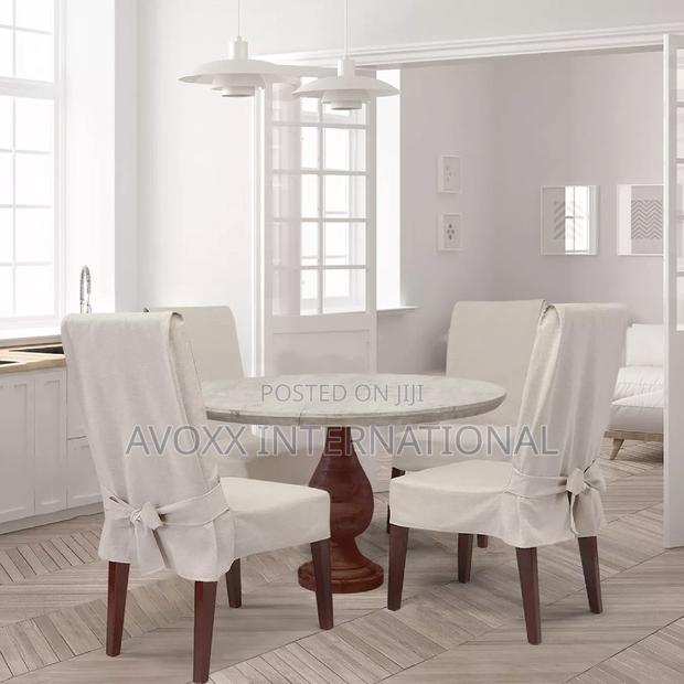 Farmhouse Basketweave Dining Room Chair Slipcover Oatmeal · Photo 2