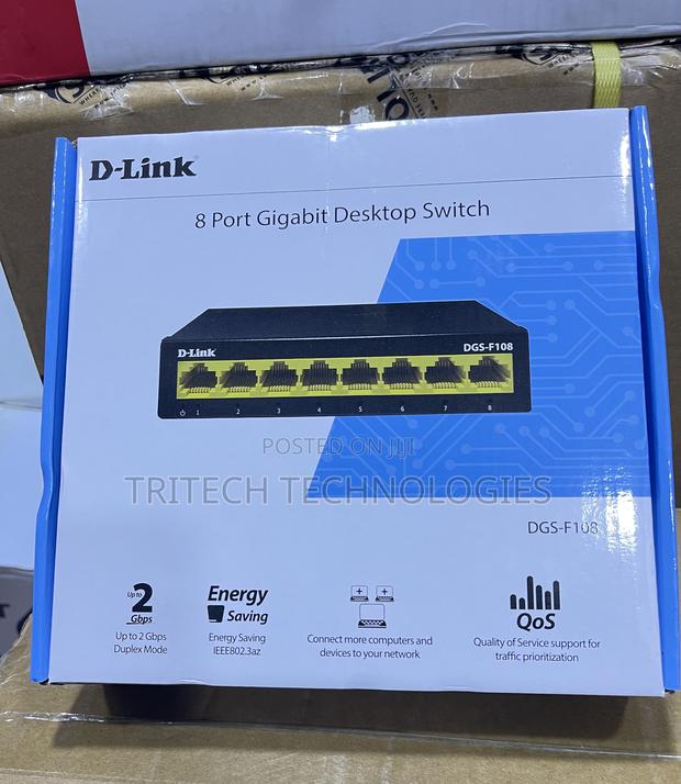 D-Link DGS-F108 8 Port 100/1000mbps Unmanaged GIGABIT Switch · Photo 2