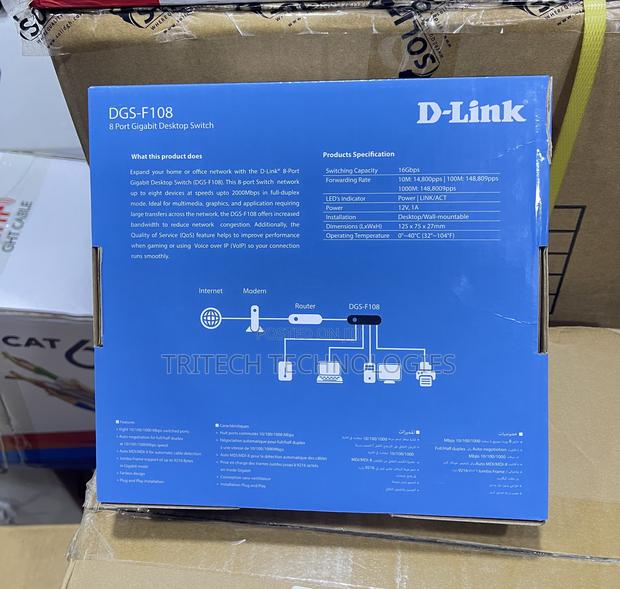 D-Link DGS-F108 8 Port 100/1000mbps Unmanaged GIGABIT Switch · Photo 3