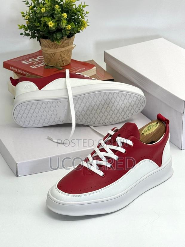 Timberland Red And White Leather Sneakers · Photo 2