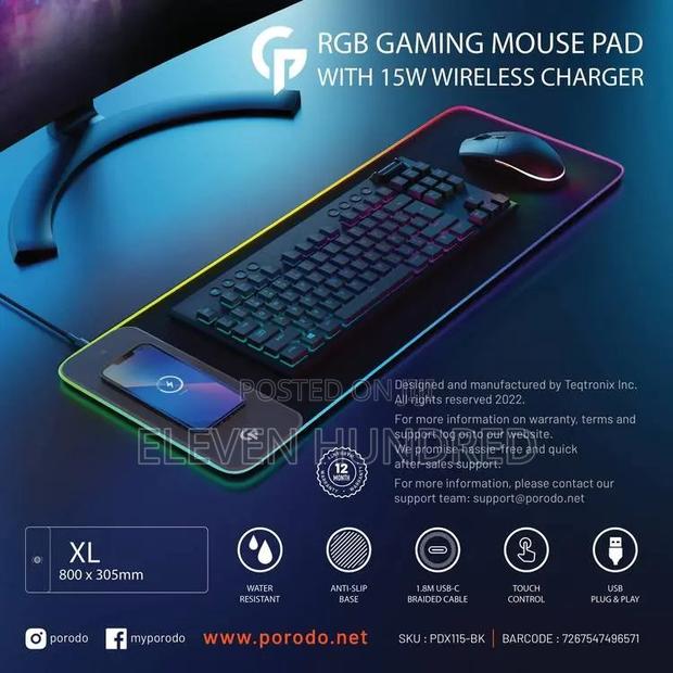 Gaming Mouse Pad With Wireless Charger (RGB) · Photo 1