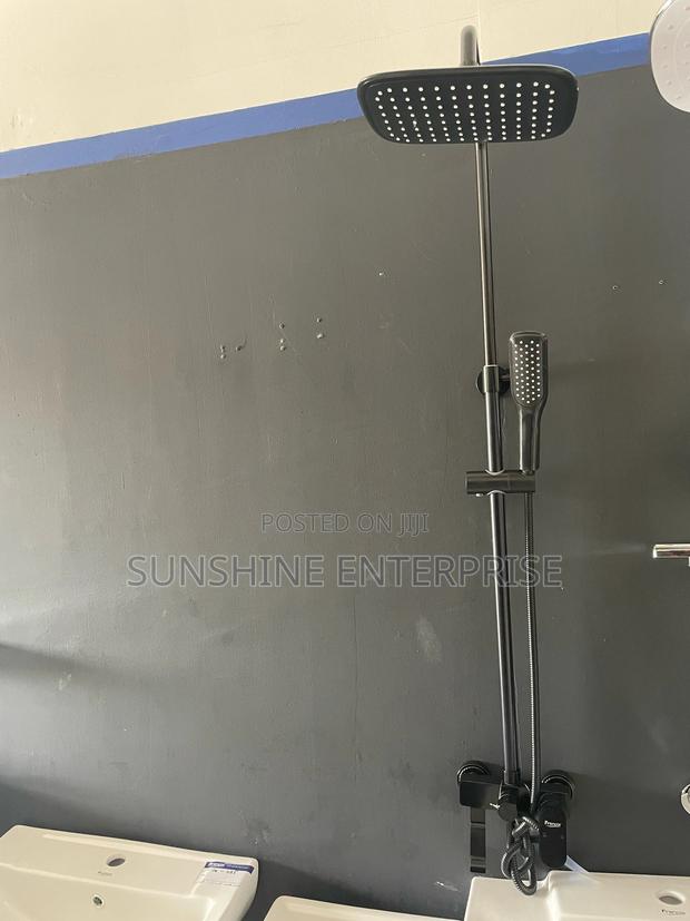 All Black Frencia Bathroom Shower · Photo 1