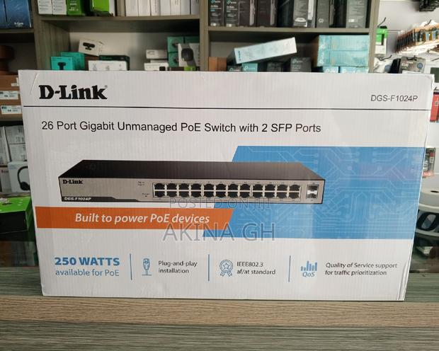 D-Link 24 Port Gigabit Unmanaged Poe Switch DGS-F1024p · Photo 1