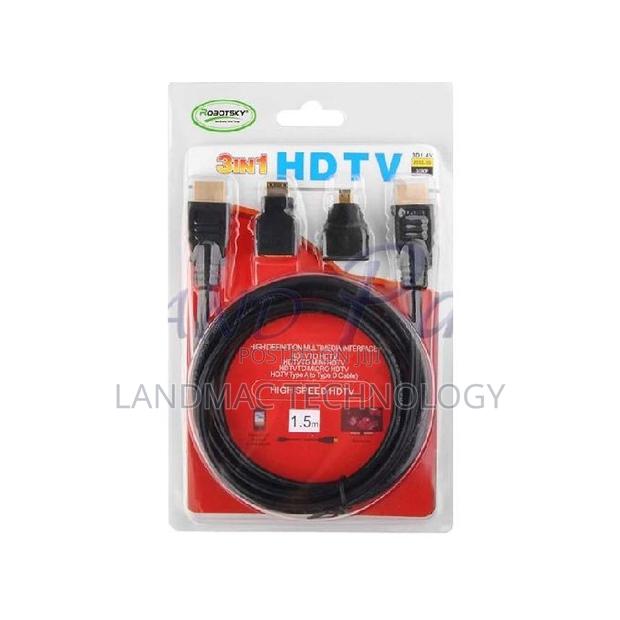 3-in-1 Hdmi Cable With Micro and Mini Adapter - 1.5 Metres - · Photo 1