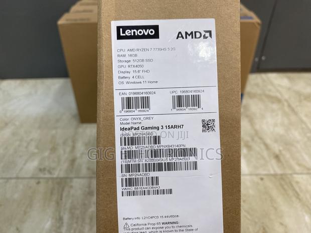New Laptop Lenovo Ideapad Gaming 3 16GB AMD Ryzen 7 SSD 512GB · Photo 4