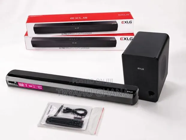EXLG S5 Pro Powerful Soundbar With Wireless Subwoofer — Black · Photo 1
