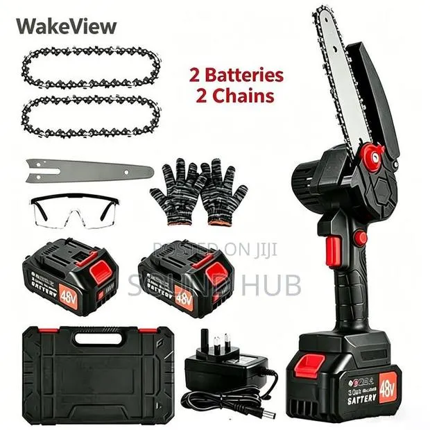 6-Inch 48V Cordless Chainsaw, 2 Batteries 2 Replacement Chains · Photo 1