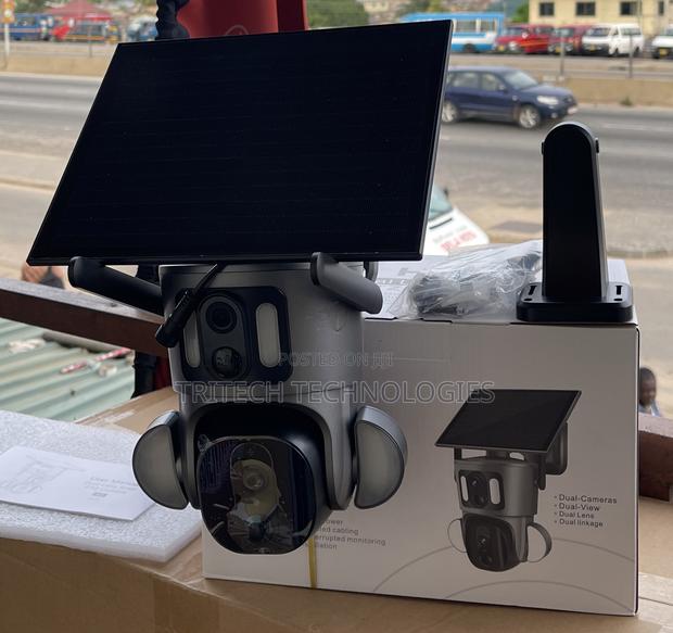 4g Dual Lens Solar PTZ Camera Floodlights (4mp) Ubox App · Photo 2