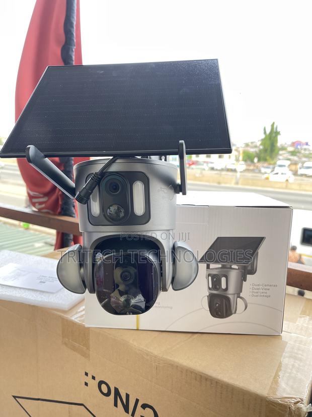 4g Dual Lens Solar PTZ Camera Floodlights (4mp) Ubox App · Photo 1