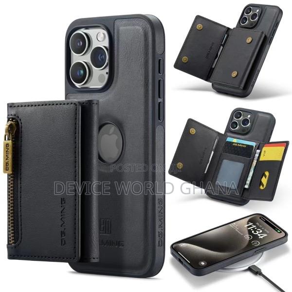 Dgming Leather Wallet Back Case for iPhone 15promax 15pro 15 · Photo 1